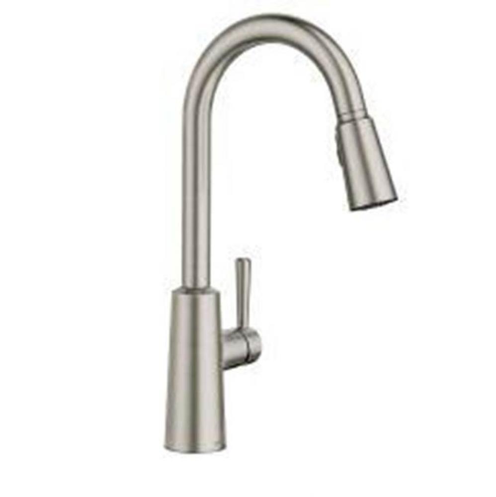 Spot resist stainless one-handle high arc pulldown kitchen faucet