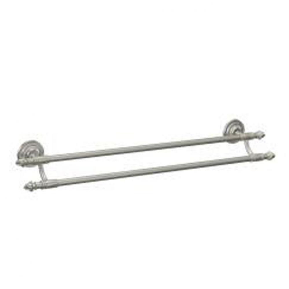 Brushed nickel 24&apos;&apos; double towel bar