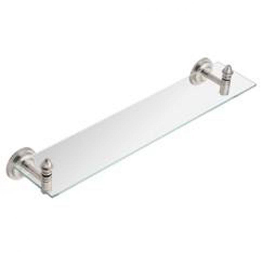 Brushed nickel vanity shelf