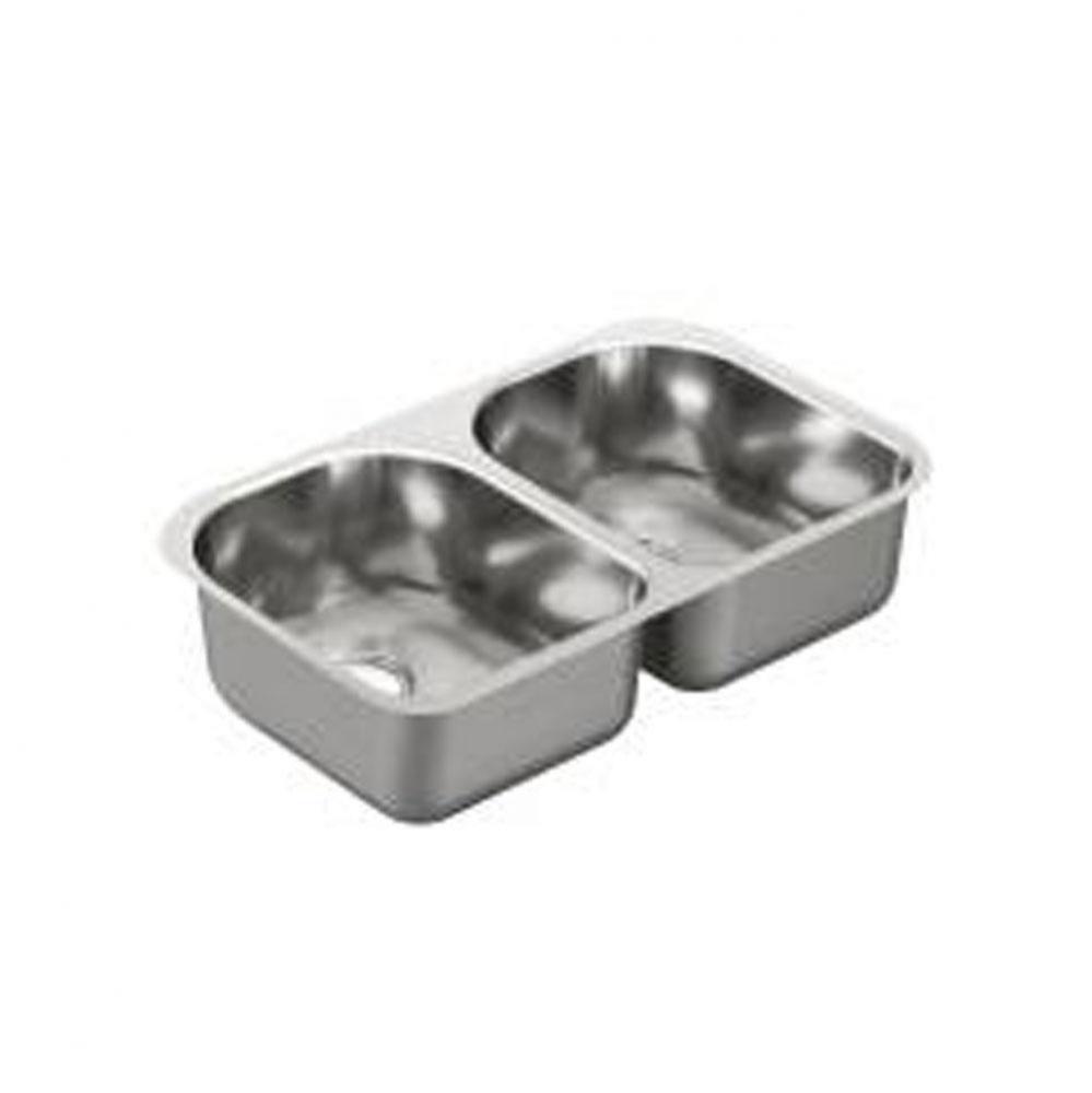 24-3/4&apos;&apos;x18&apos;&apos; stainless steel 20 gauge double bowl sink