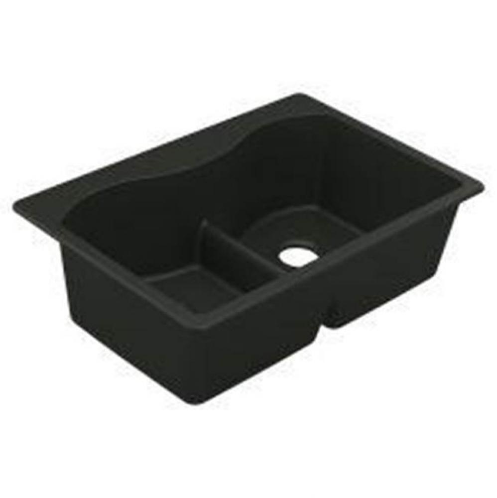 Granite granite double bowl dual mount sink