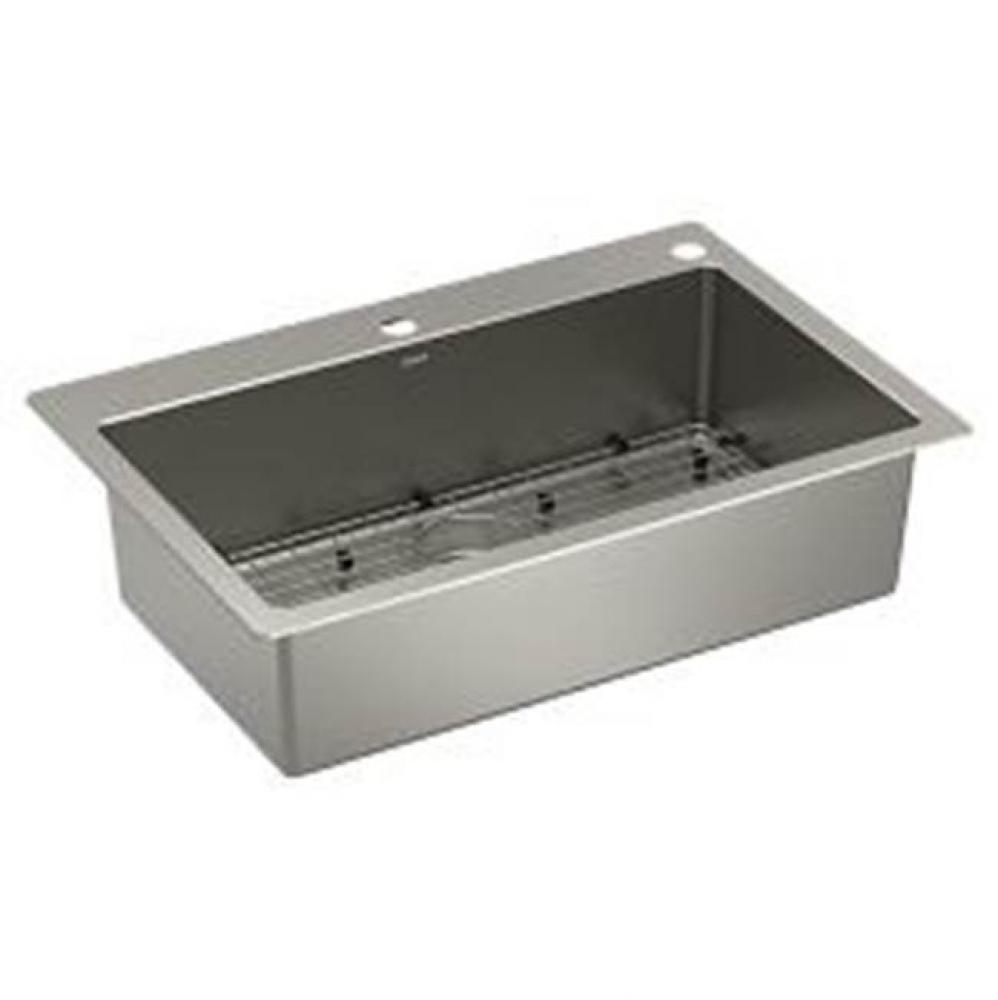 33&apos;&apos;x22&apos;&apos; Single Bowl Dualmount Sink