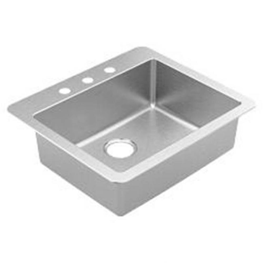 25&apos;&apos;x22&apos;&apos; stainless steel 18 gauge single bowl drop in sink