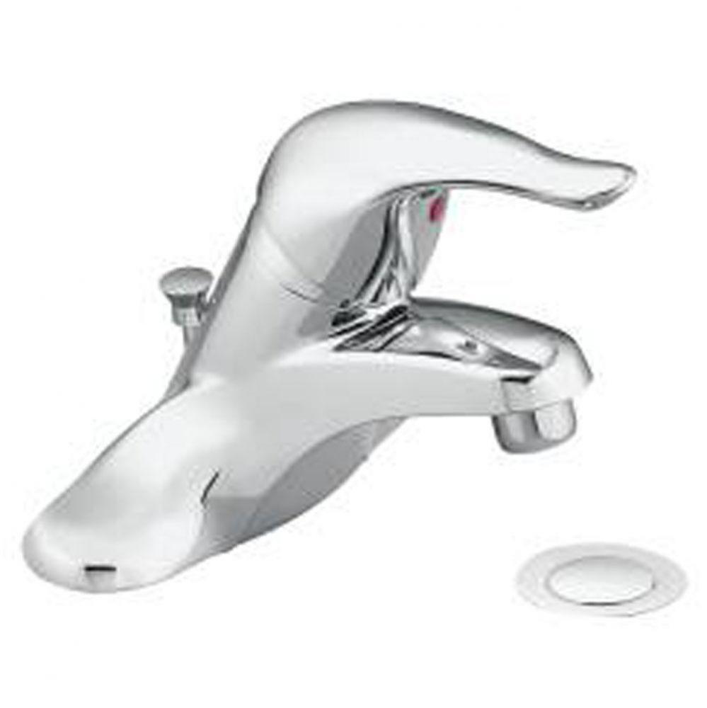 Chrome one-handle bathroom faucet