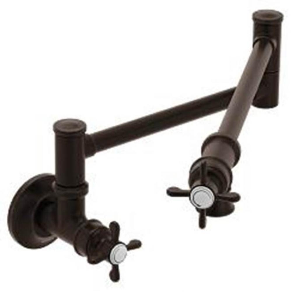 Oil rubbed bronze two-handle kitchen faucet