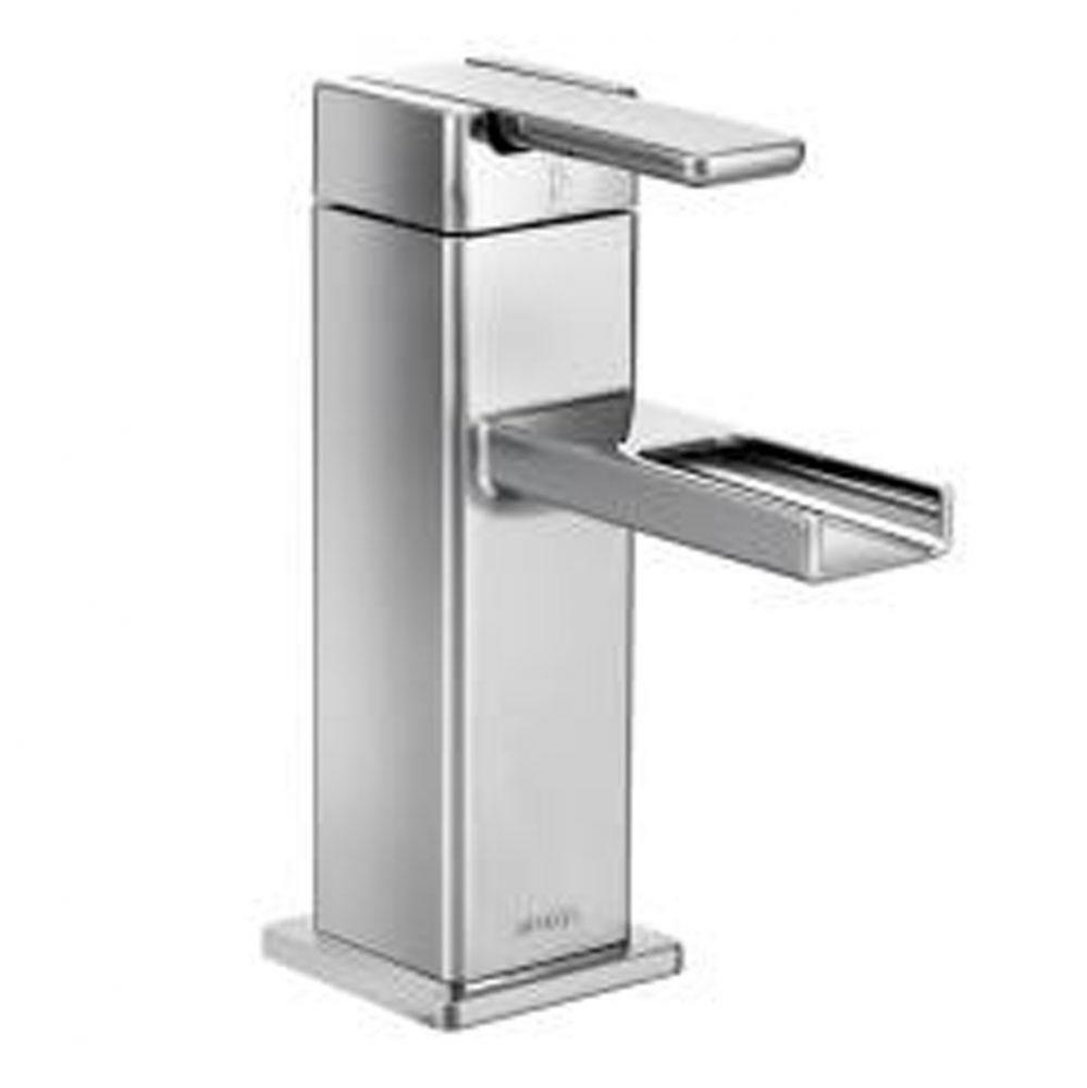 Chrome one-handle bathroom faucet