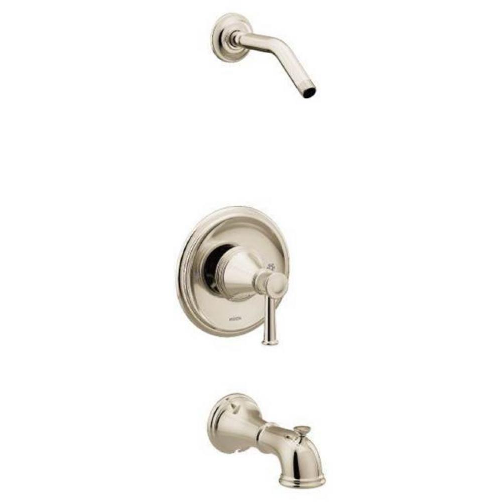 Polished nickel Posi-Temp(R) tub/shower