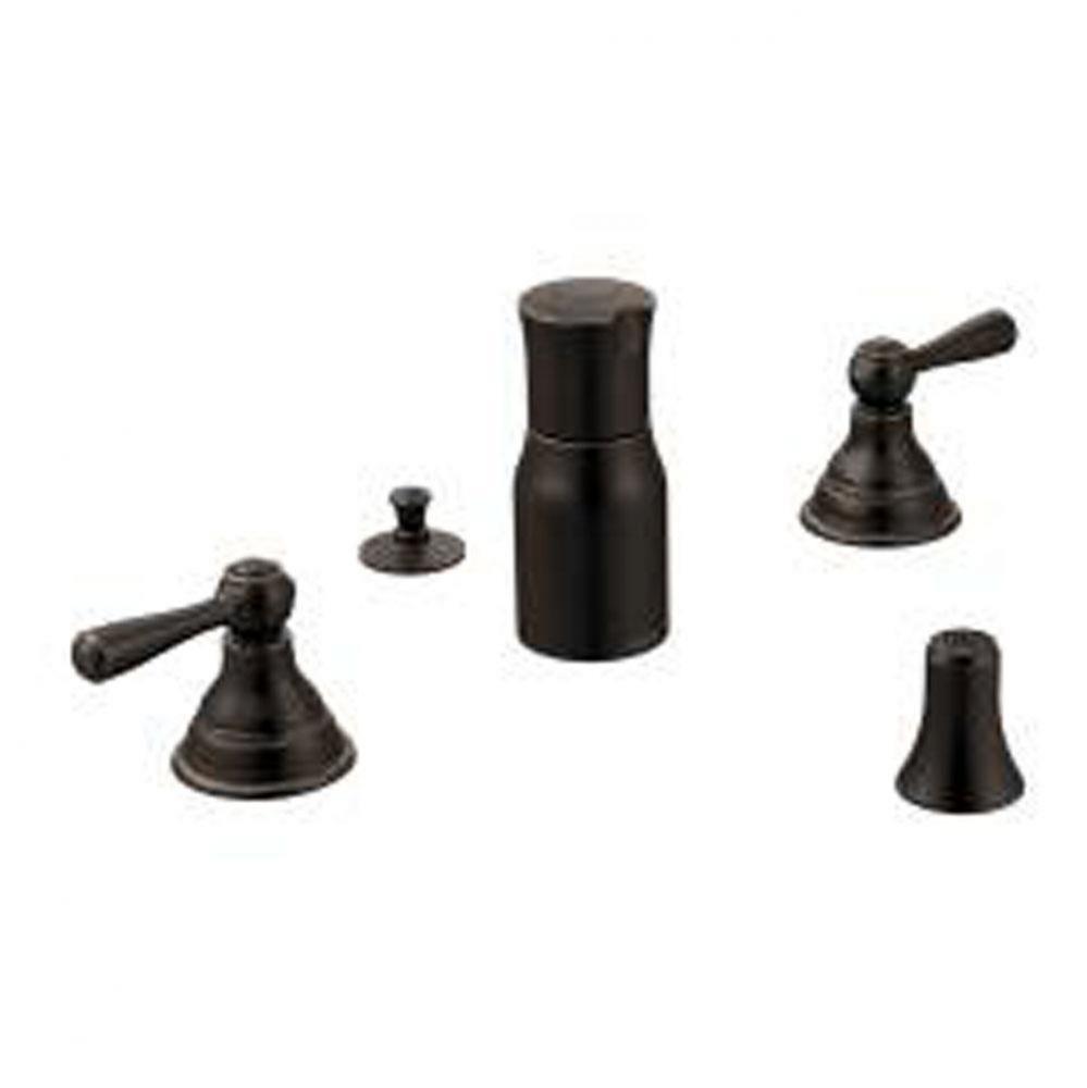 Oil rubbed bronze two-handle bidet faucet