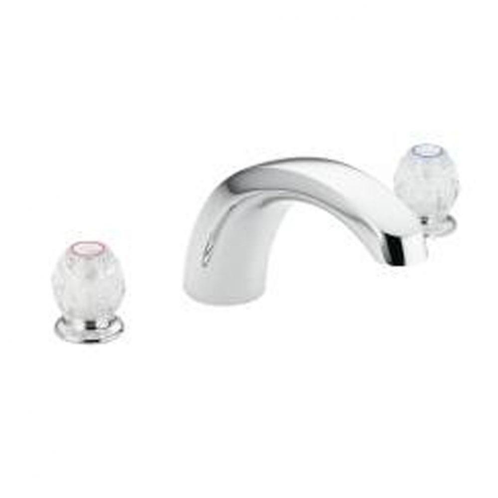 Chrome two-handle roman tub faucet