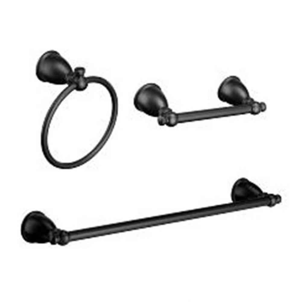 Matte Black Towel Bar/Towel Ring