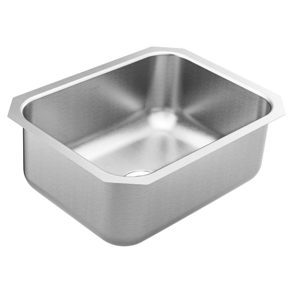 18000 Series 23.5-inch 18 Gauge Undermount Single Bowl Stainless Steel Kitchen Sink, 9-inch Depth