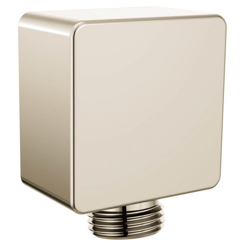 Square Drop Ell Handheld Shower Wall Connector, Polished Nickel