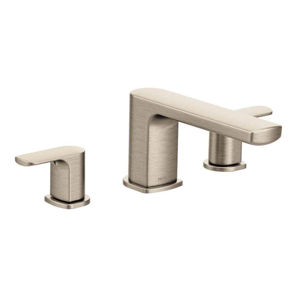 Rizon 2-Handle Deck Mount Roman Tub Faucet Trim Kit in Brushed Nickel (Valve Sold Separately)