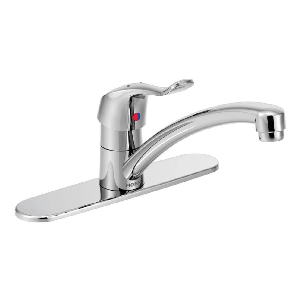 Chrome one-handle kitchen faucet