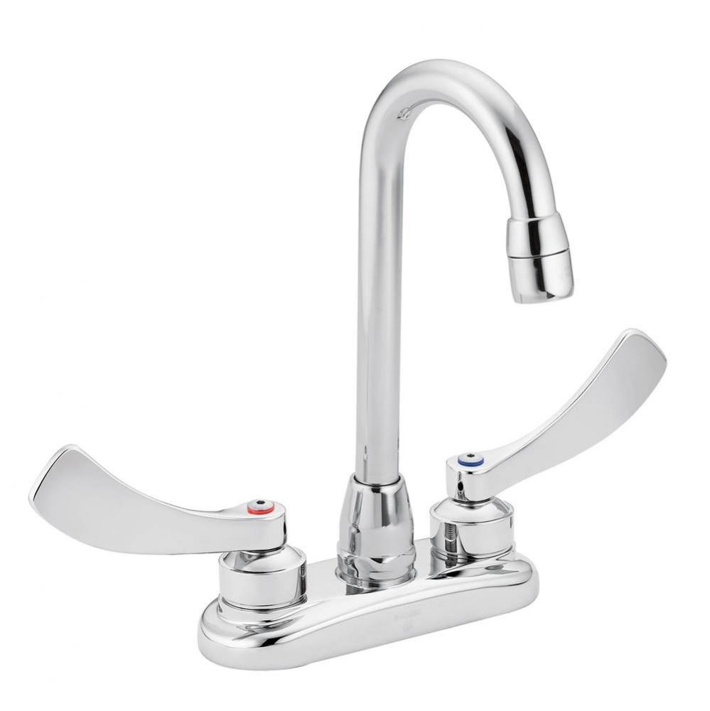 Chrome two-handle lavatory faucet