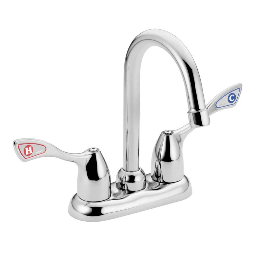 Chrome two-handle pantry faucet