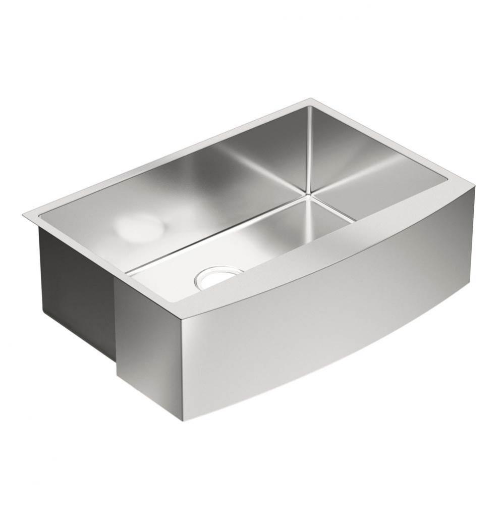 1800 Series 30-Inch X 21-Inch Stainless Steel 18 Gauge Single Bowl Farmhouse Kitchen Sink