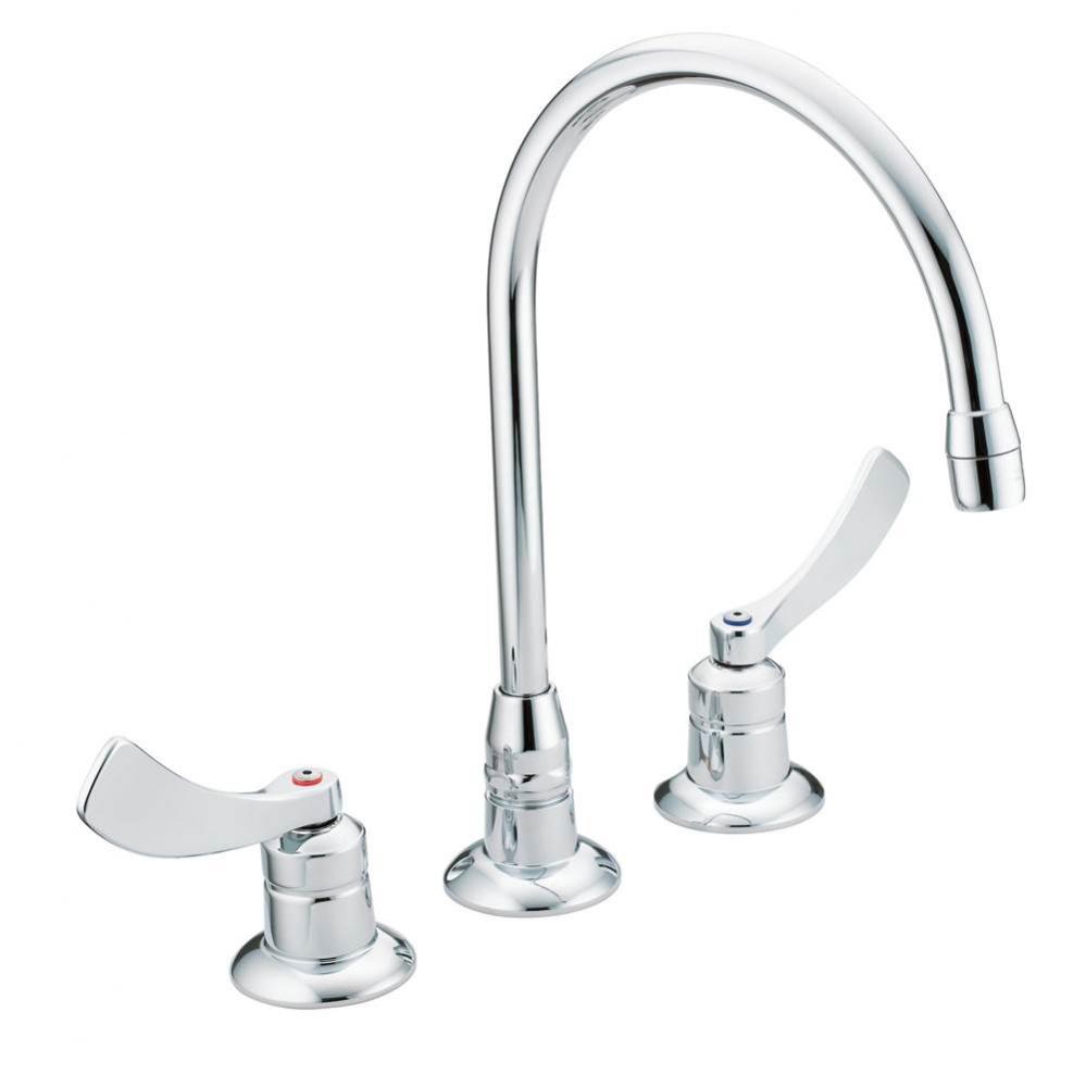 Chrome two-handle kitchen faucet