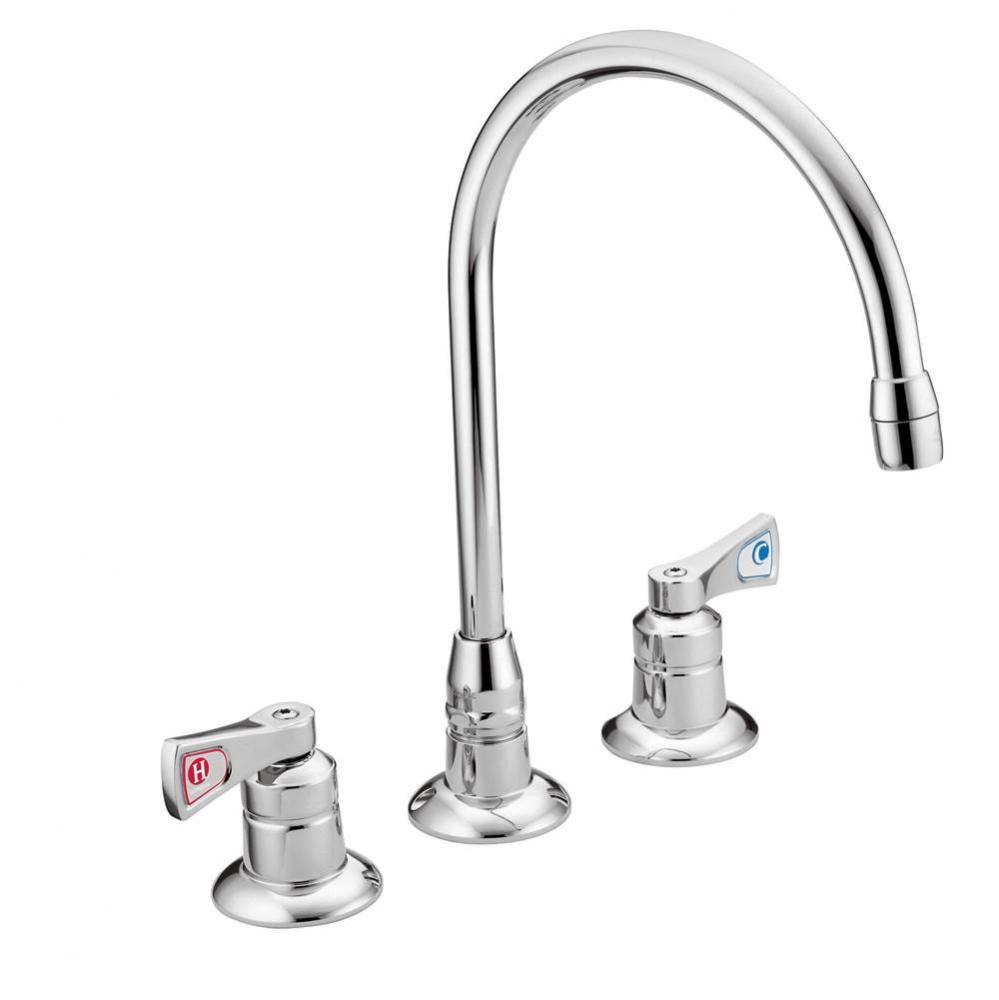 Chrome two-handle kitchen faucet