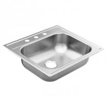 Moen GS221963B - 25''X22'' Stainless Steel 22 Gauge Single Bowl Drop In Sink