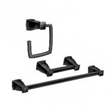 Moen MY3533BL - Matte Black Pivoting Paper Holder Towel Bar Towel Ring