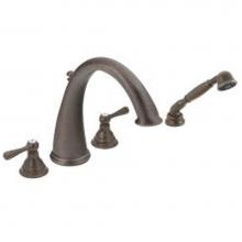 Moen T922ORB - Oil rubbed bronze two-handle roman tub faucet includes hand shower