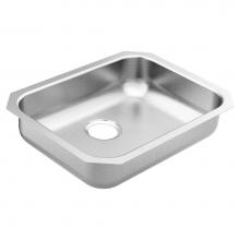 Moen GS20194B - 2000 23.5-inch 20 Gauge Undermount Single Bowl Stainless Steel Kitchen or Bar Sink, Rear Drain