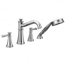 Moen T9024 - Belfield 2-Handle Deck-Mount Roman Tub Faucet with Handshower in Chrome (Valve Sold Separately)