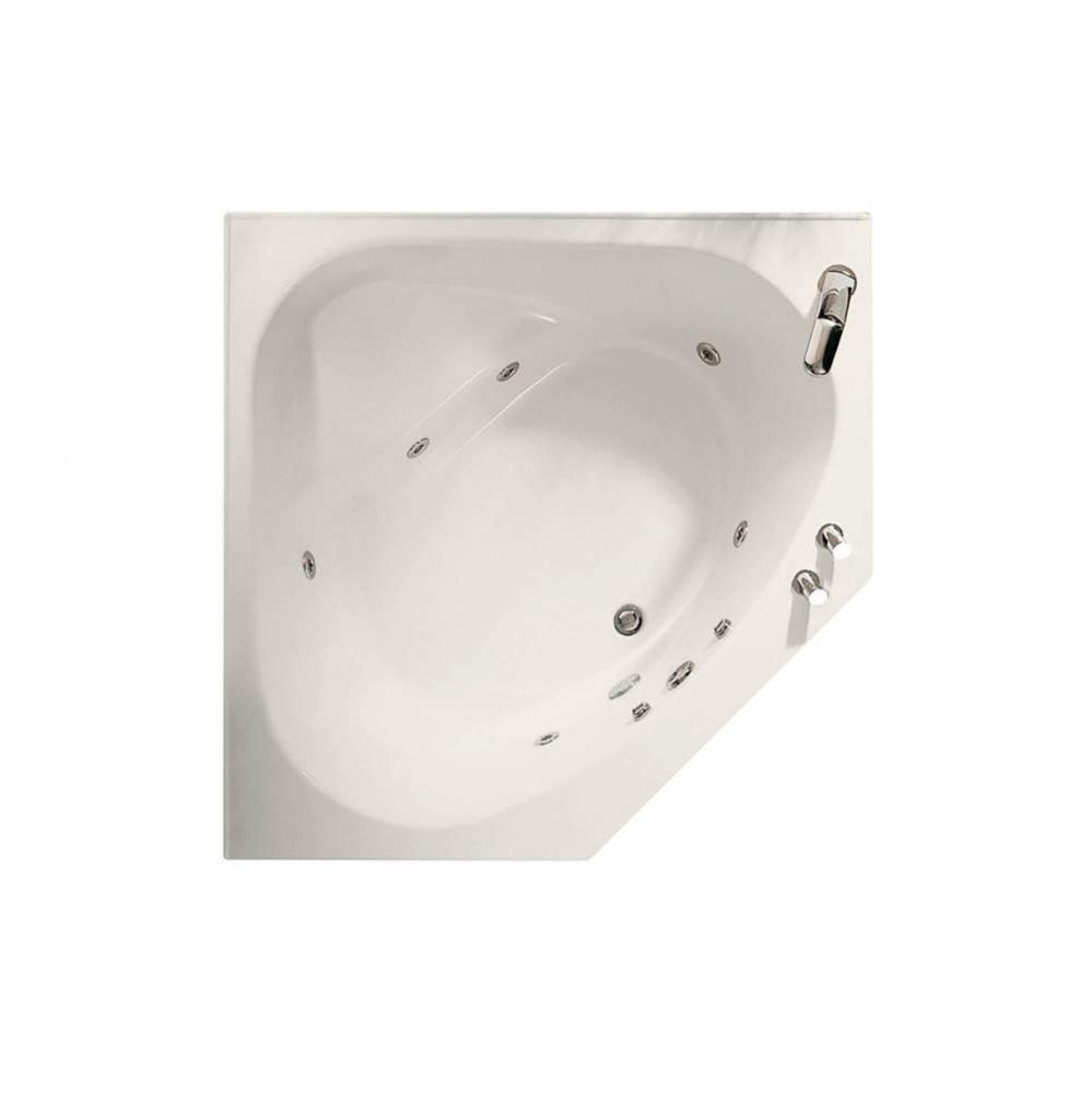 Tandem II 6060 Acrylic Corner Center Drain Whirlpool Bathtub in Biscuit