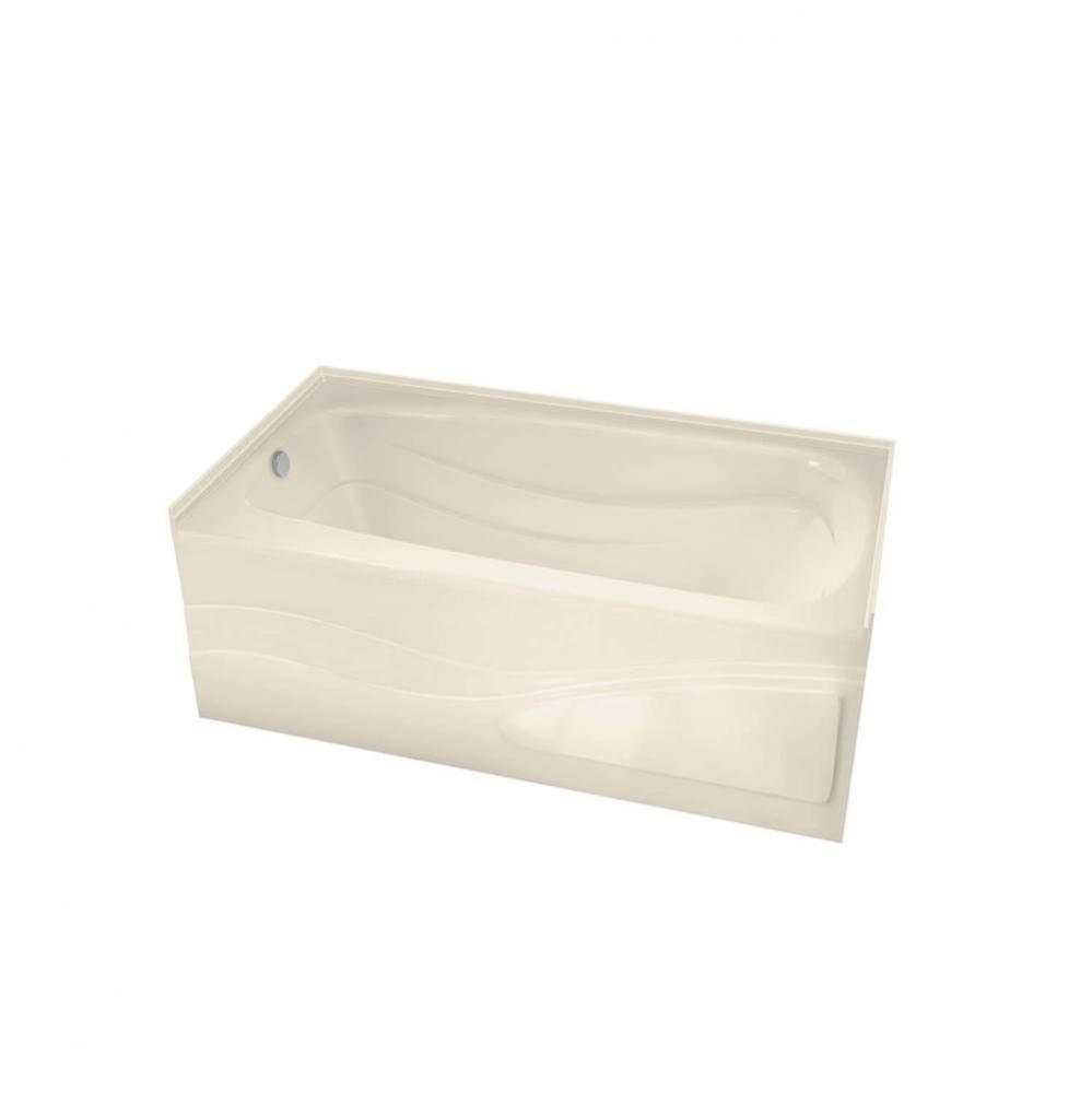 Tenderness 6042 Acrylic Alcove Right-Hand Drain Bathtub in Bone