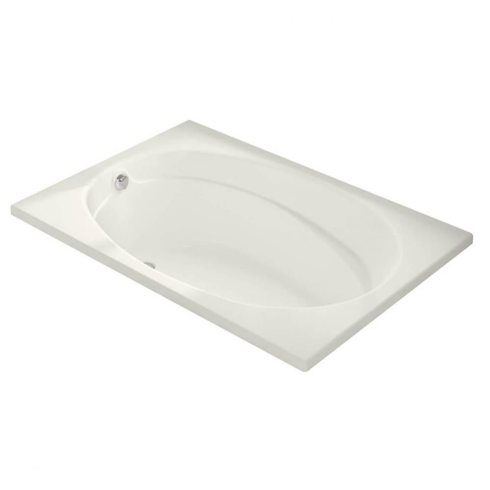 Temple 60 x 41 Acrylic Alcove End Drain Bathtub in Biscuit