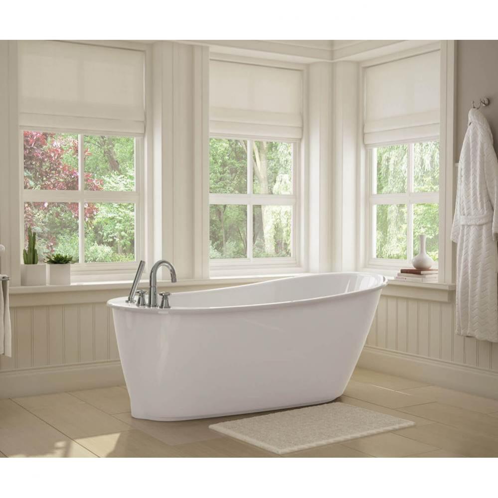 Sax 60 x 32 AcrylX Freestanding End Drain Bathtub in White with White Skirt