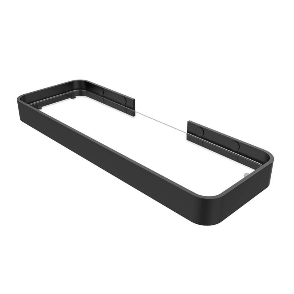 Manhattan Rectangular Shelf with Clear Glass in matte black