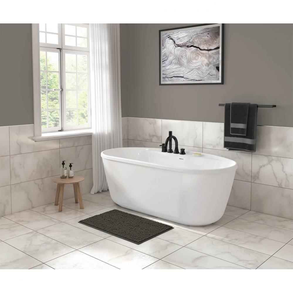 Eldora 5832 AcrylX Freestanding Center Drain Bathtub in White with White Skirt