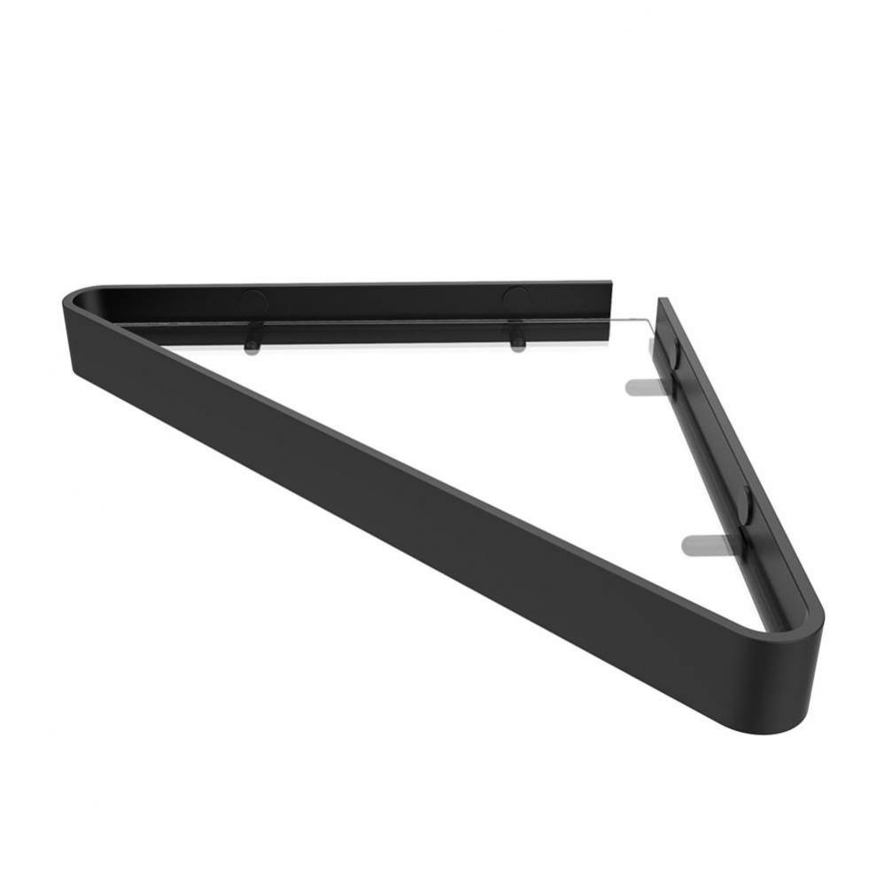 Manhattan Corner Shelf with Clear Glass in matte black