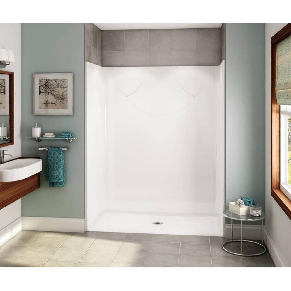 OPS-6030 - Base Model AcrylX Alcove Center Drain One-Piece Shower in White