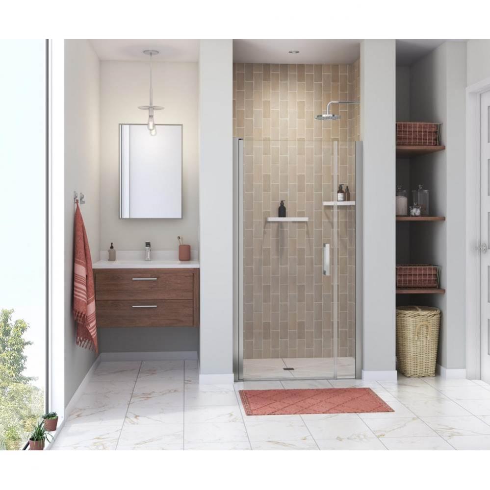 Manhattan 39-41 x 68 in. 6 mm Pivot Shower Door for Alcove Installation with Clear glass &amp; Squ