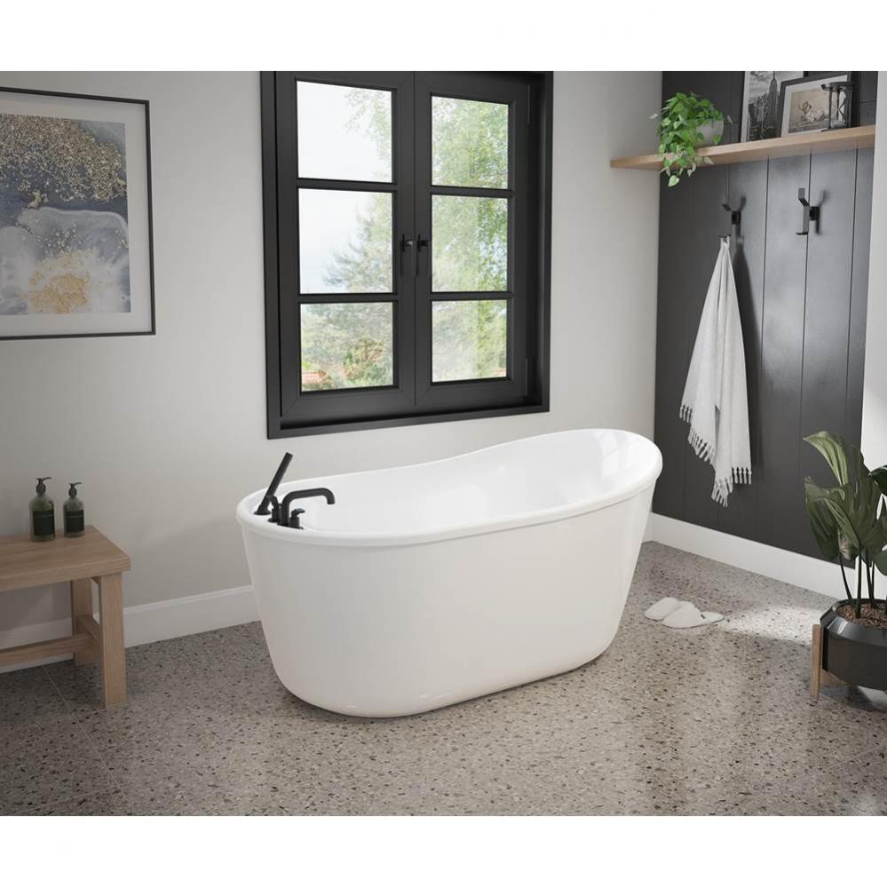 Finlay 58 x 32 AcrylX Freestanding End Drain Bathtub in White with White Skirt