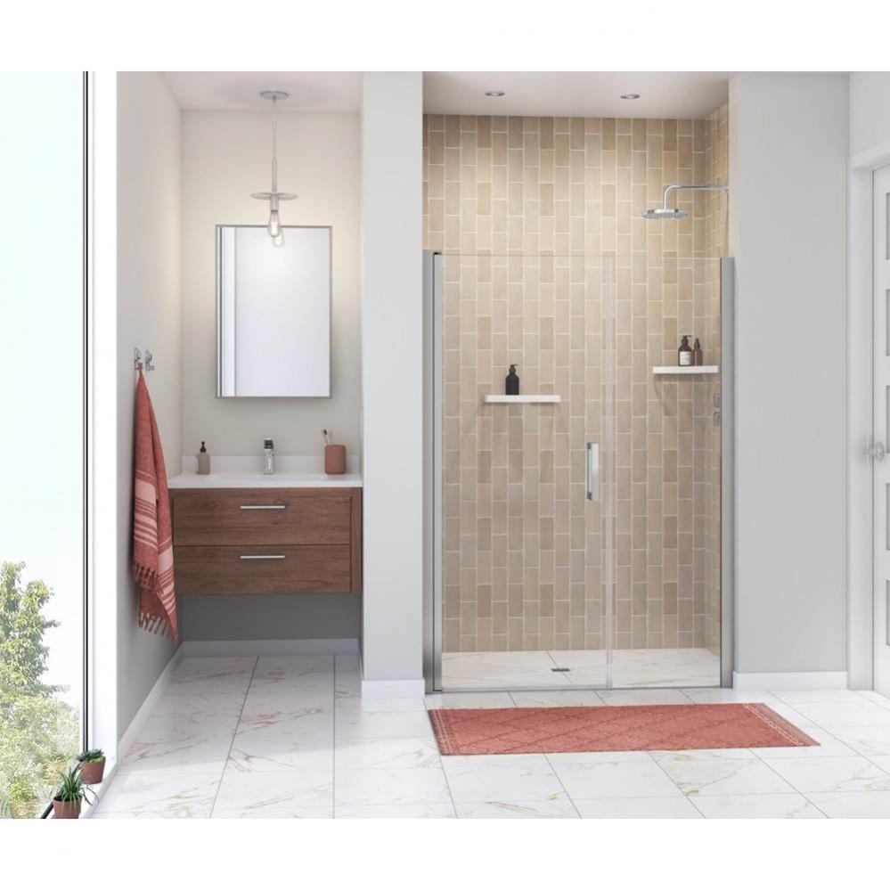 Manhattan 47-49 x 68 in. 6 mm Pivot Shower Door for Alcove Installation with Clear glass &amp; Squ