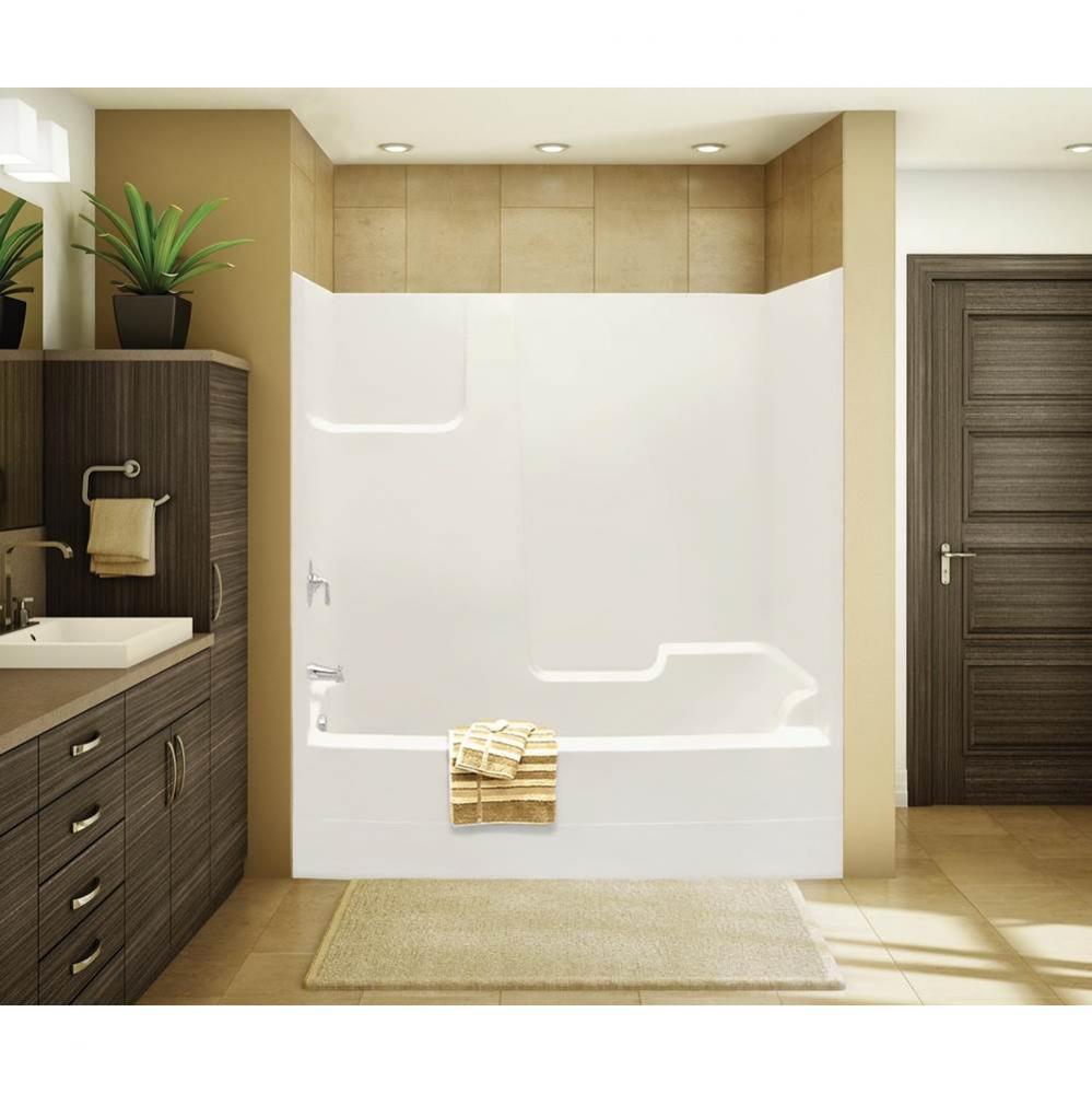 TSEA72 72 x 36 AcrylX Alcove Left-Hand Drain One-Piece Whirlpool Tub Shower in White