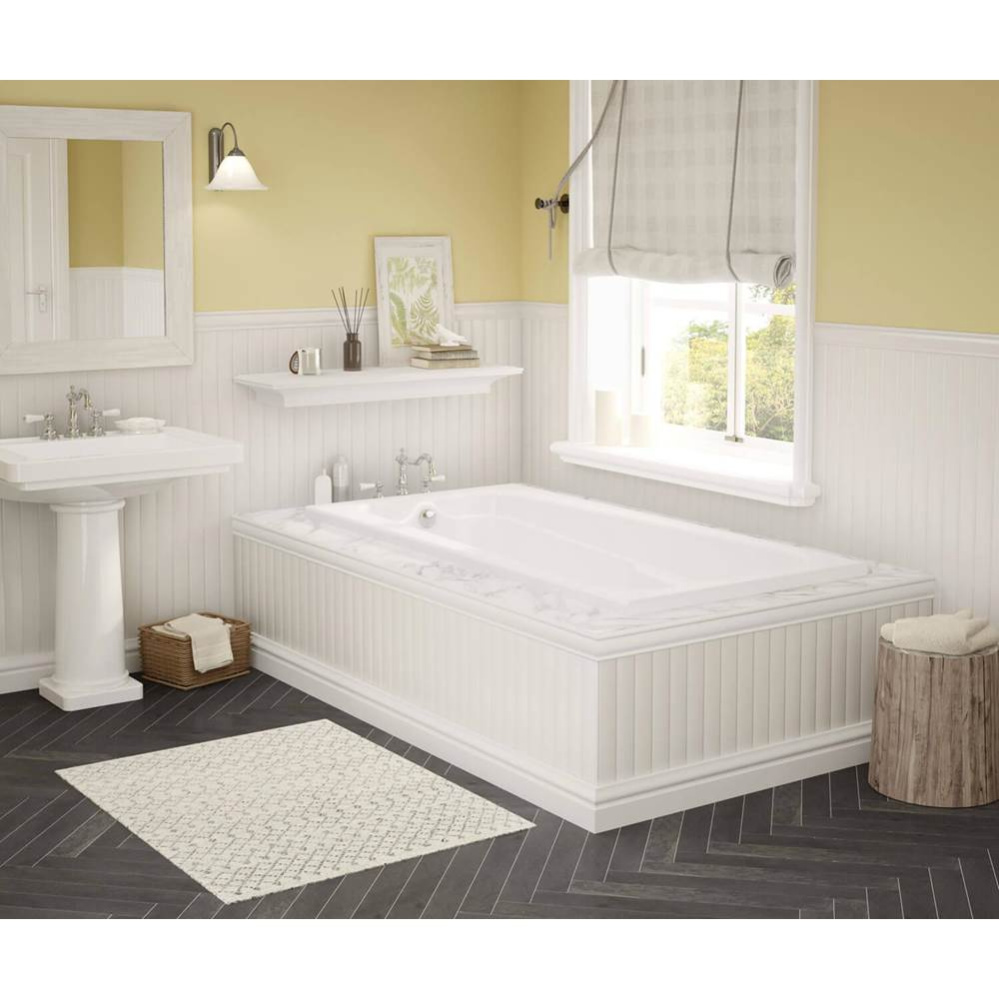 Timeless 72 x 36 Acrylic Alcove End Drain Combined Whirlpool &amp; Aeroeffect Bathtub in White