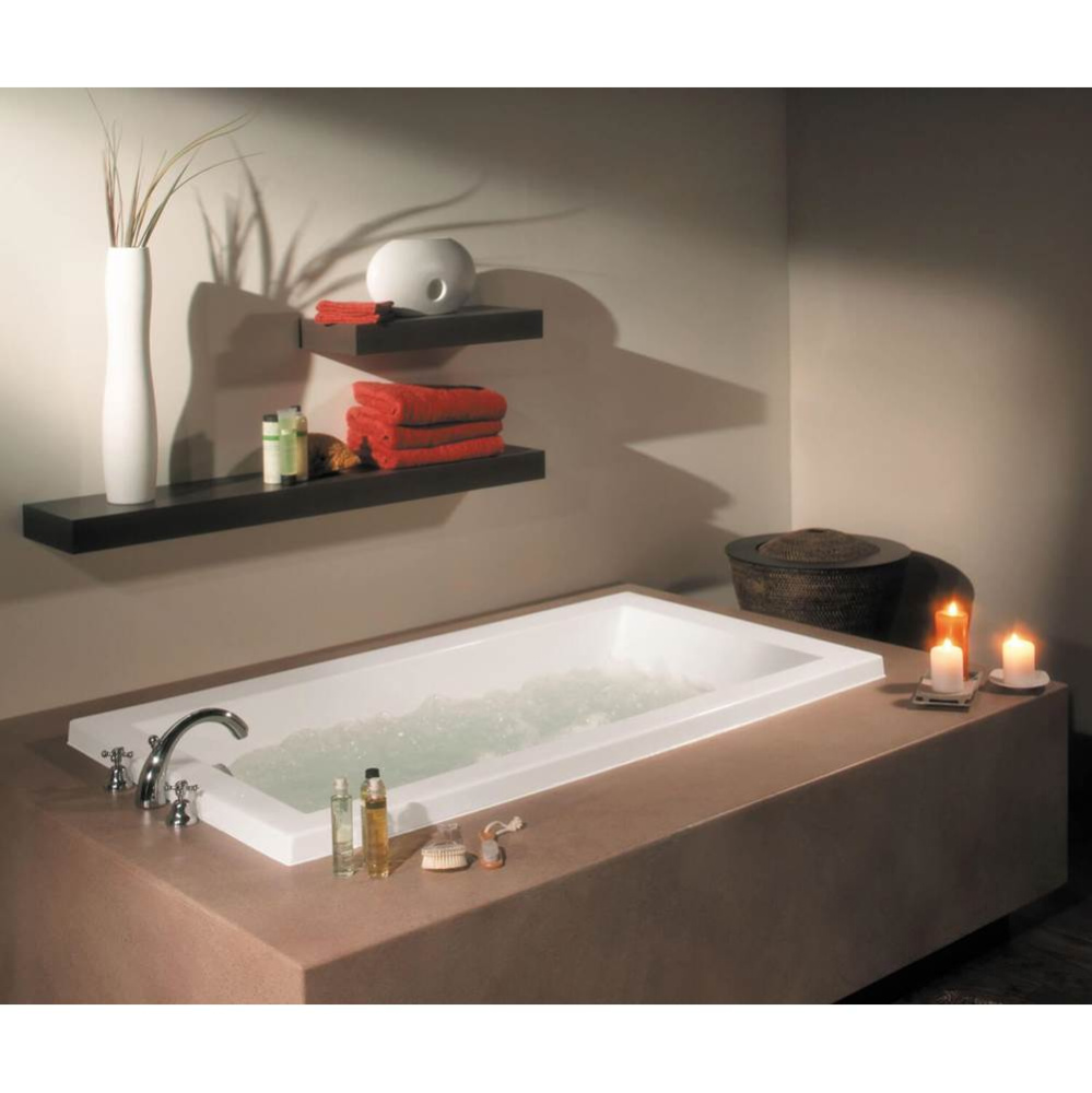 Aiiki 6636 Acrylic Drop-in End Drain Combined Hydrofeel &amp; Aerofeel Bathtub in White