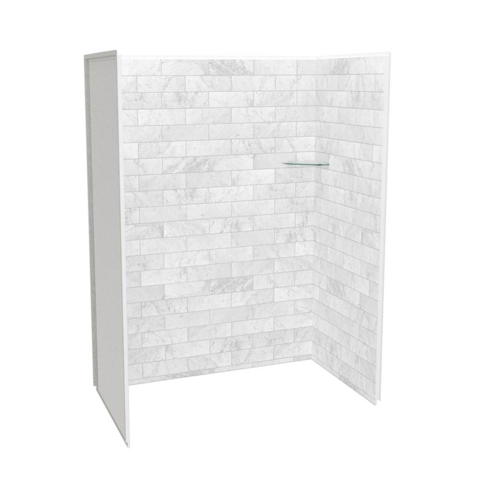 Utile 6036 Composite Direct-to-Stud Three-Piece Alcove Shower Wall Kit in Marble Carrara