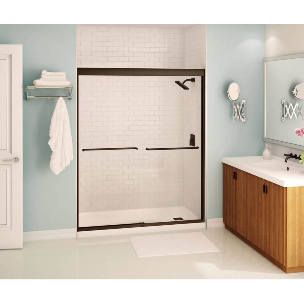 Kameleon 55-59 x 71 in. 6 mm Bypass Shower Door for Alcove Installation with Clear glass in Dark B