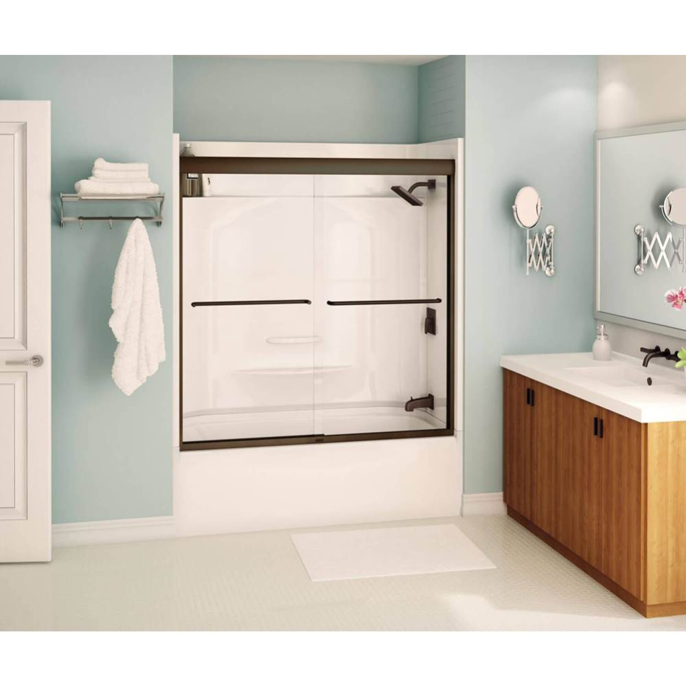 Kameleon SC 55-59 x 57 in. 6 mm Bypass Tub Door for Alcove Installation with Clear glass in Dark B