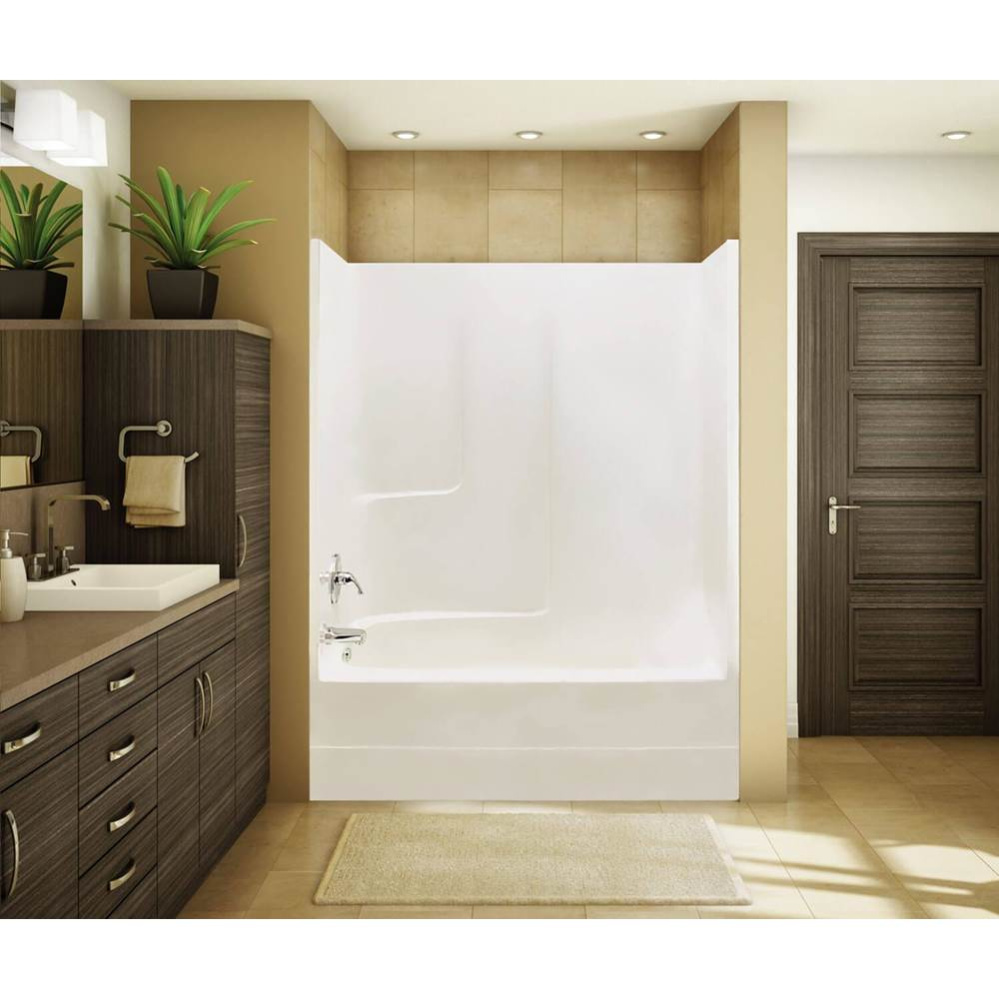 TSEA63 60 x 34 AcrylX Alcove Left-Hand Drain One-Piece Tub Shower in White