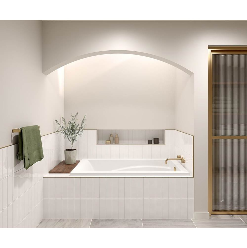 Optik 6032 Acrylic Drop-in End Drain Aerofeel Bathtub in White