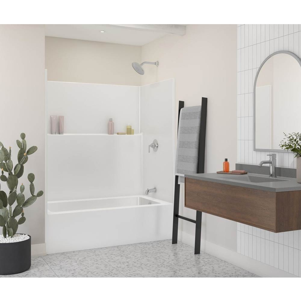 Icon TS6036 Acrylx Alcove Left Hand Drain One-Piece Tub Shower in White