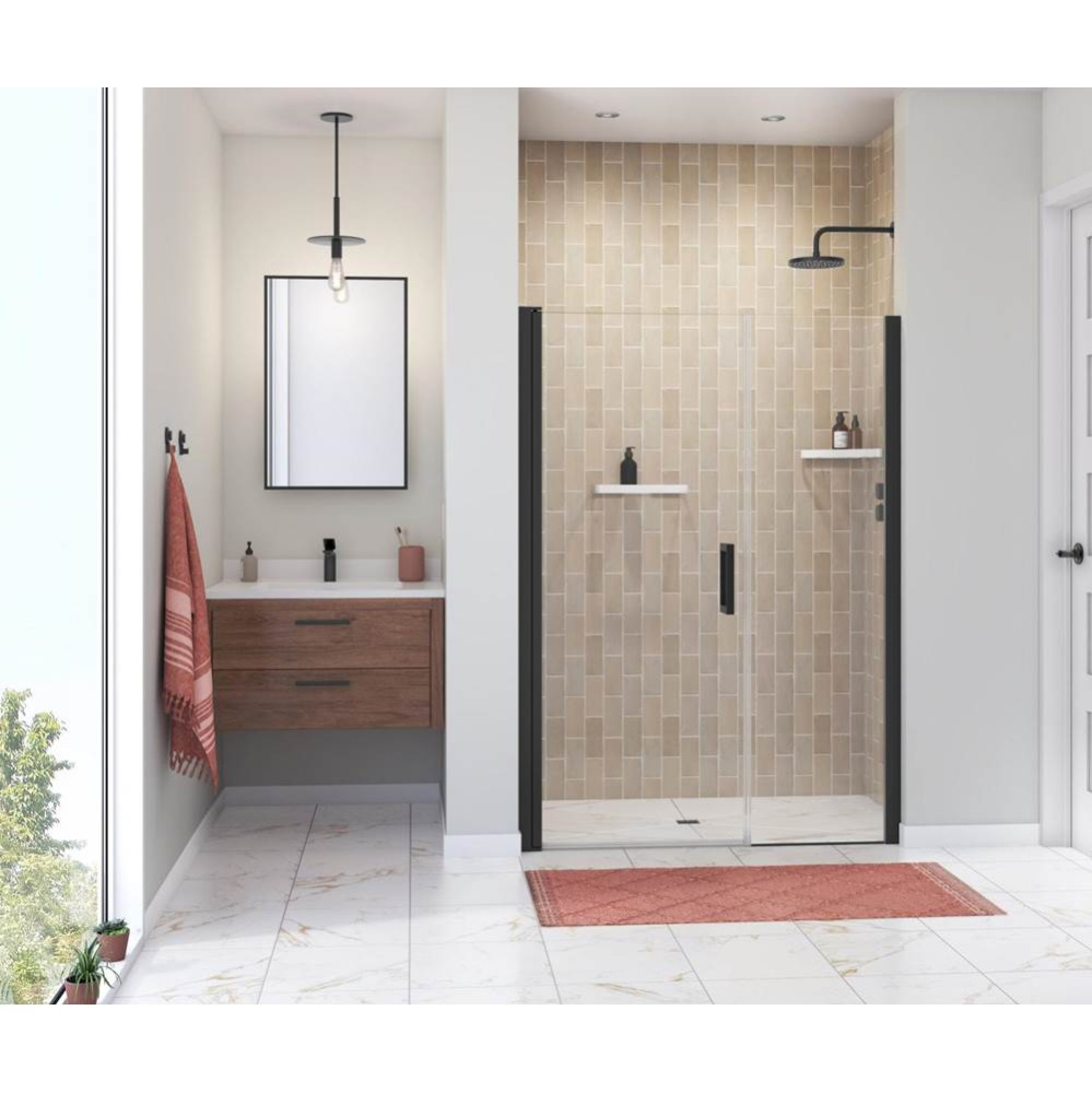 Manhattan 51-53 x 68 in. 6 mm Pivot Shower Door for Alcove Installation with Clear glass &amp; Squ