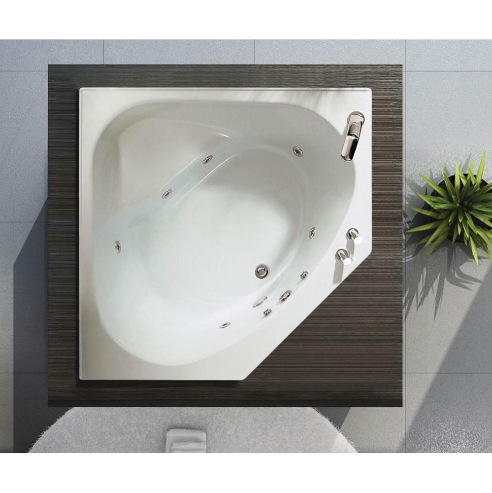 Tandem II 60 in. x 60 in. Corner Bathtub with Aeroeffect System Center Drain in White